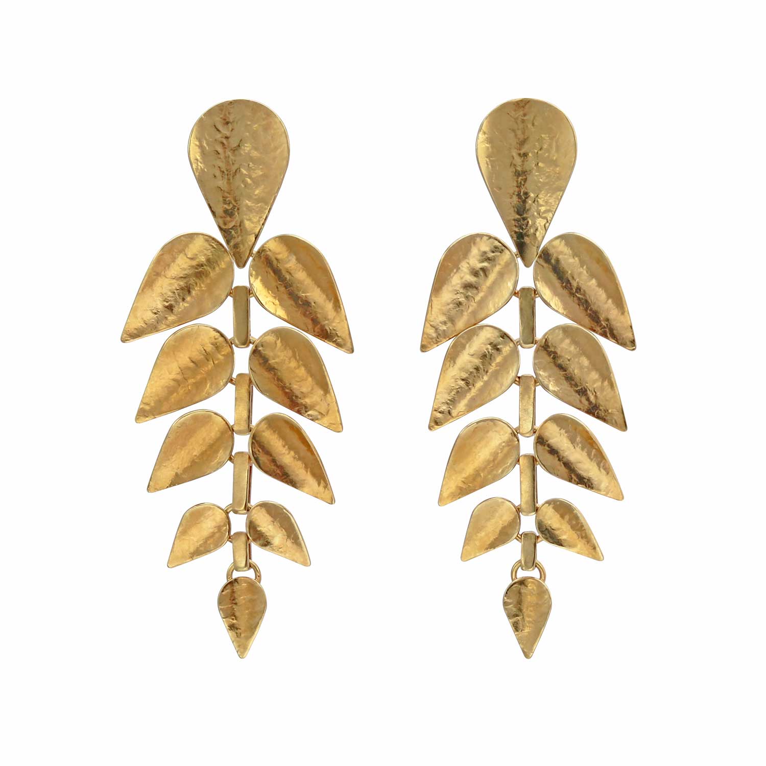 KOMOREBI Statement Leaf Branch Earrings Gold Plated