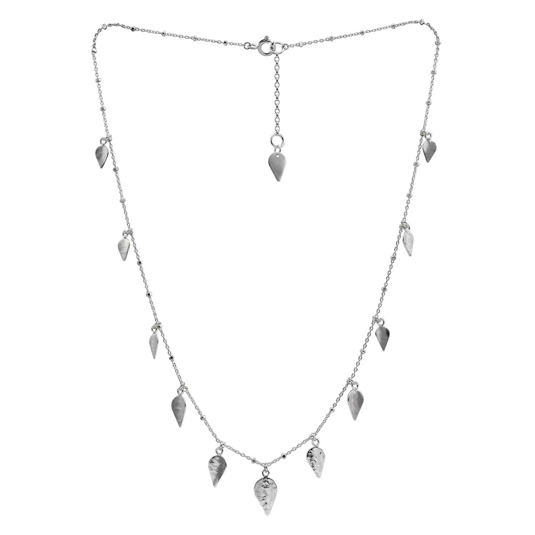 Cara tonkin at ethical jeweller E.C.One London KOMOREBI Scattered Leaves Necklace Silver