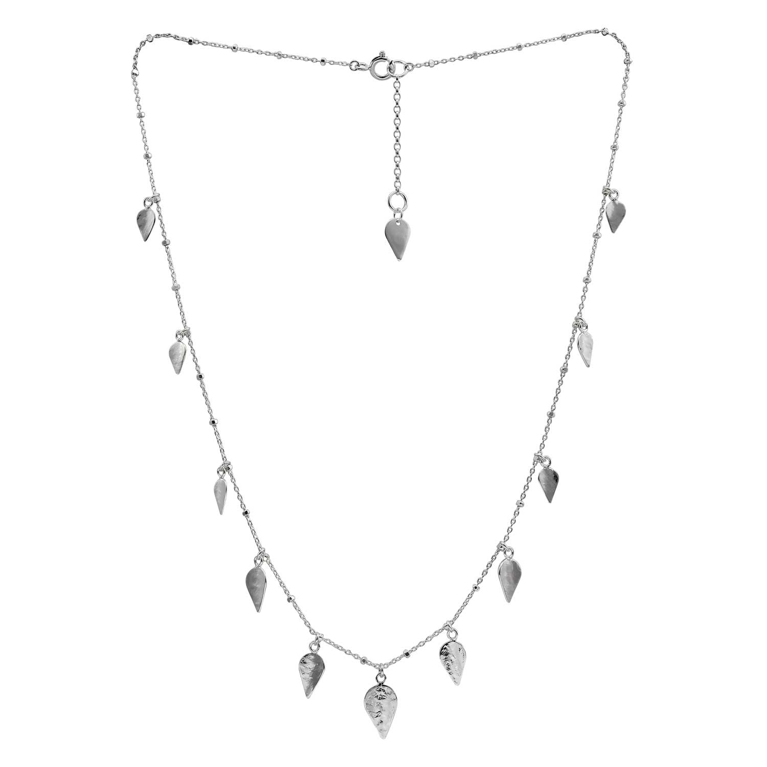 Cara tonkin at ethical jeweller E.C.One London KOMOREBI Scattered Leaves Necklace Silver