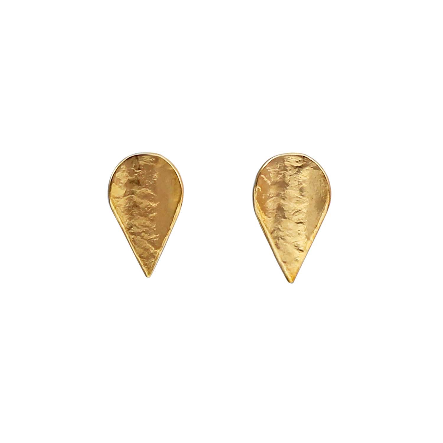 Cara tonkin at ethical jeweller E.C.One London  KOMOREBI Leaf Stud Earrings Gold Plated