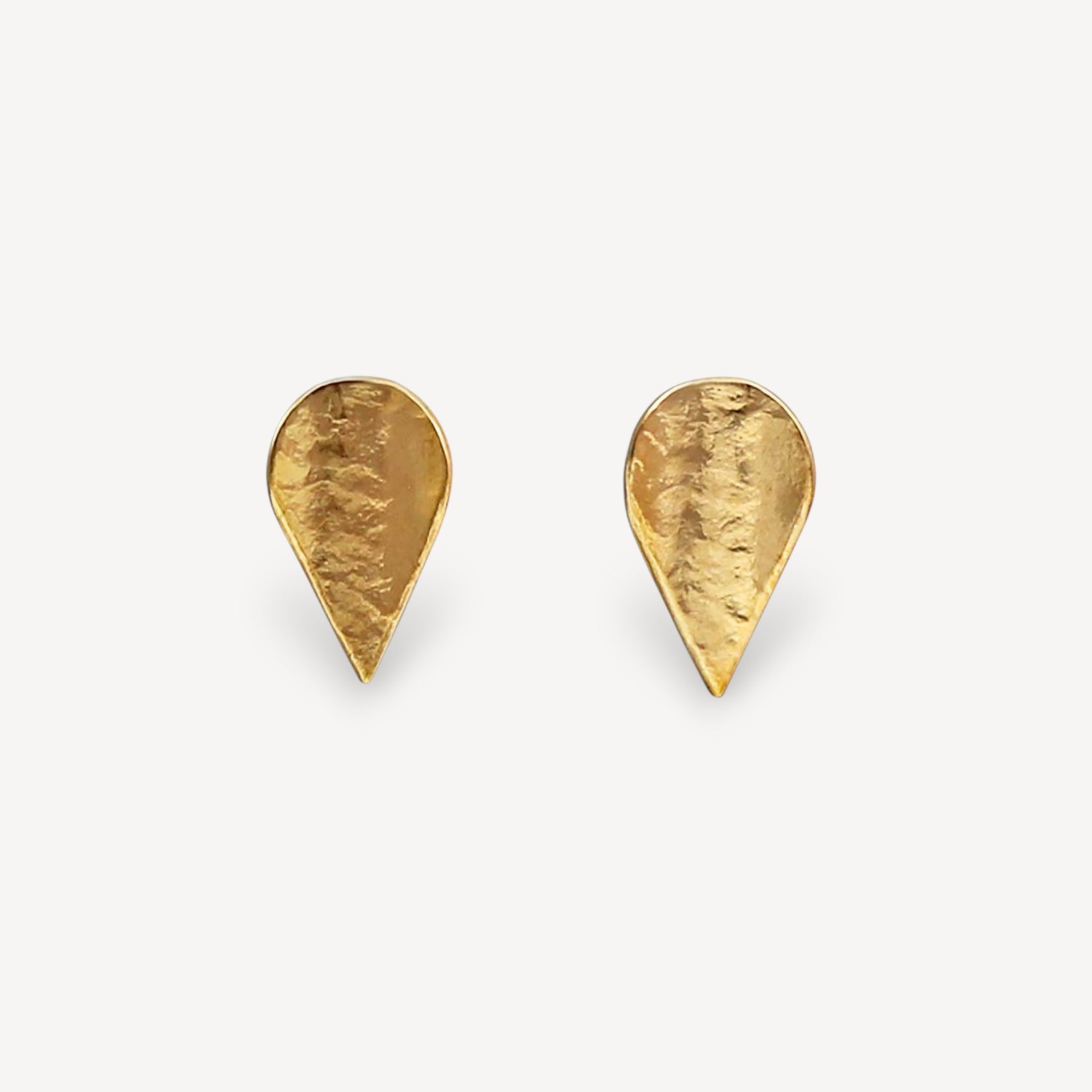 Cara tonkin at ethical jeweller E.C.One London  KOMOREBI Leaf Stud Earrings Gold Plated
