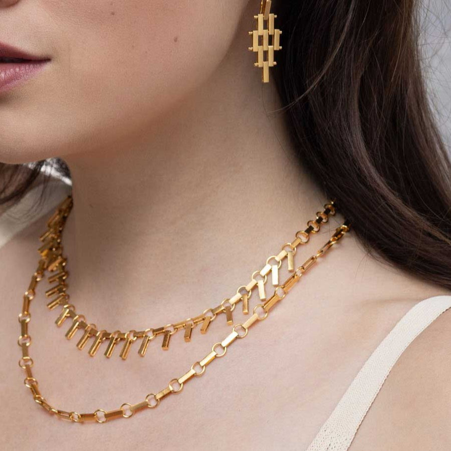 Cara Tonkin Pharaohs Drops Necklace gold plated Silver at ethical jewellers E.C. One London