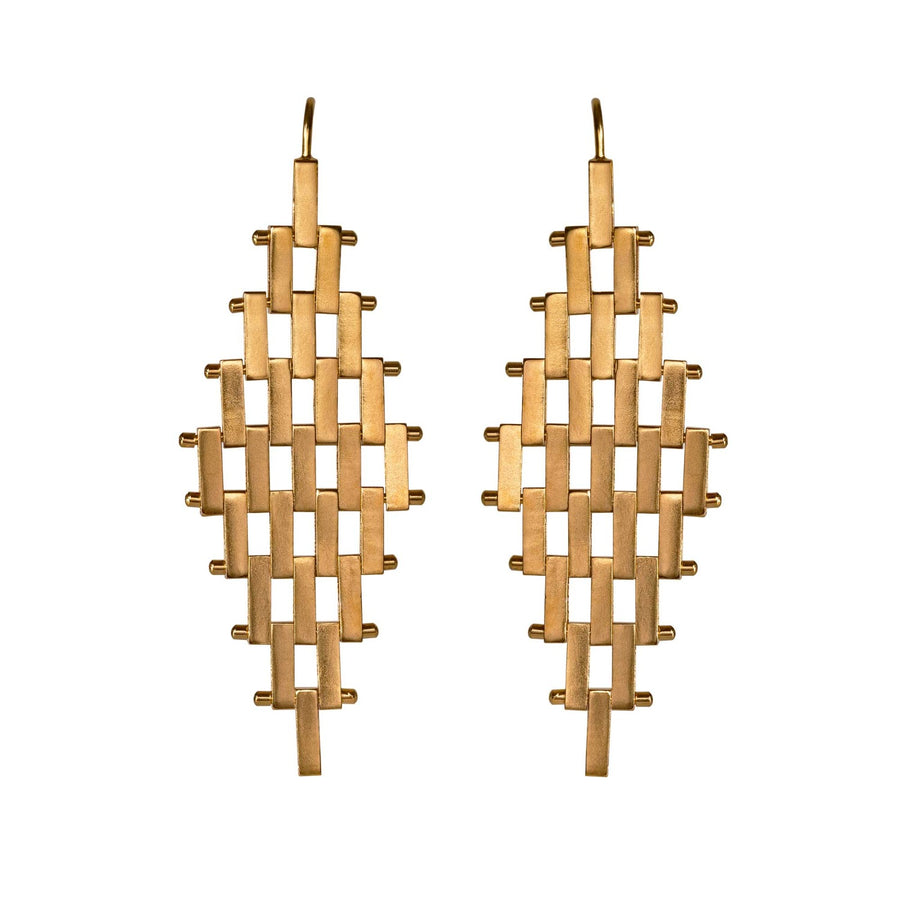 Cara Tonkin Pharaoh Large Rhombus Earrings Gold at ethical jewellers E.C. One