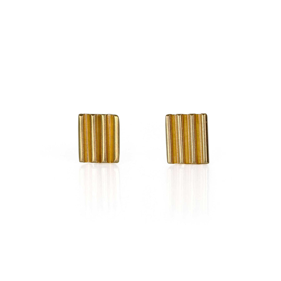 Cara Tonkin Pharaoh Lined Stud Earrings gold plated Silver at ethical jewellery shop E.C. One London