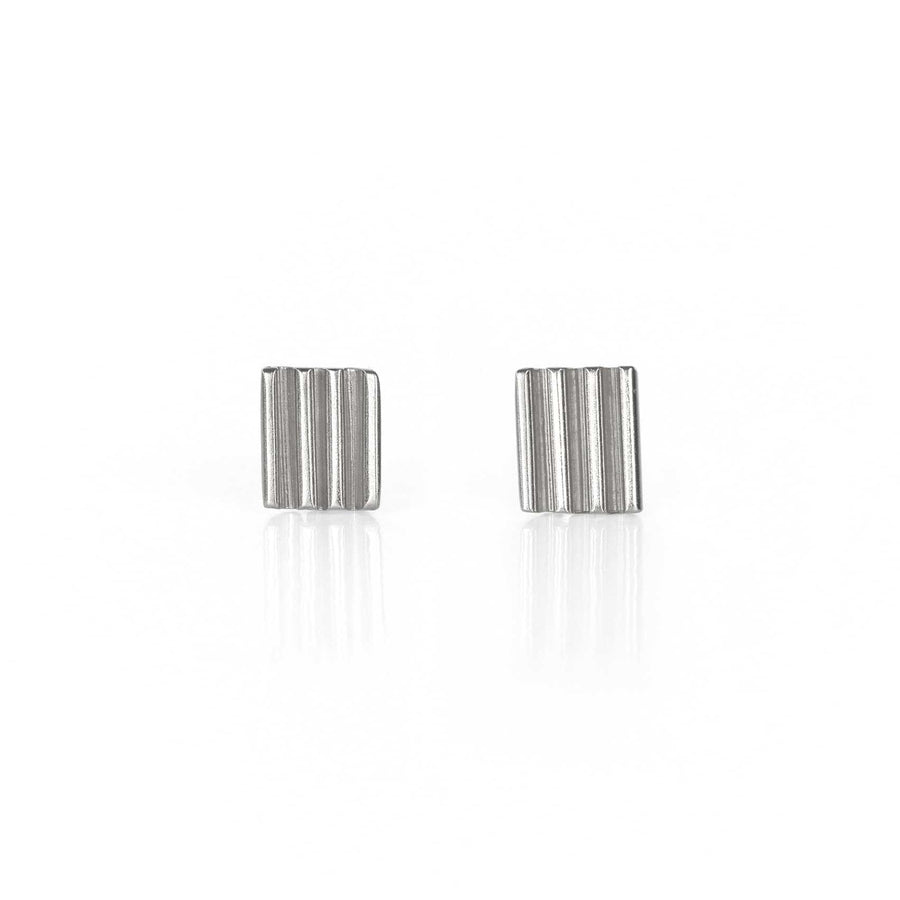Cara Tonkin Pharaoh Lined Stud Earrings Silver at ethical jewellery shop E.C. One London