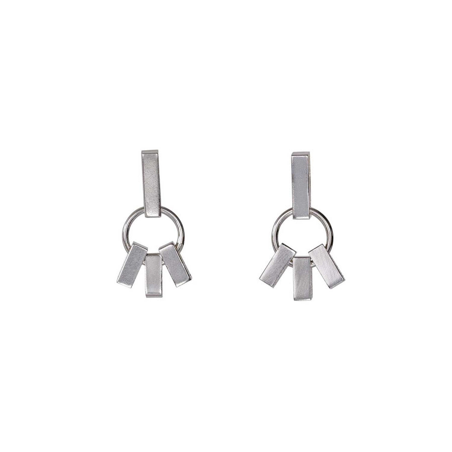 Cara Tonkin Triple Drop Earrings Silver at ethical jewellers E.C. One London