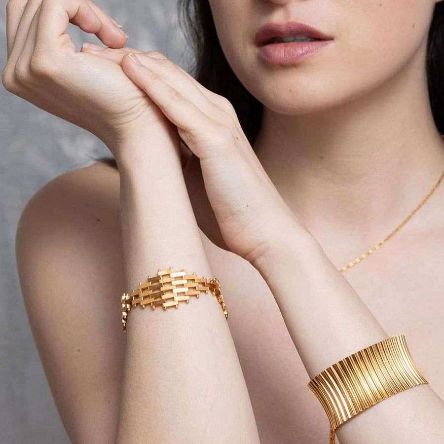 Cara Tonkin Pharaohs Cuff gold plated silver at ethical jewellers E.C. One London