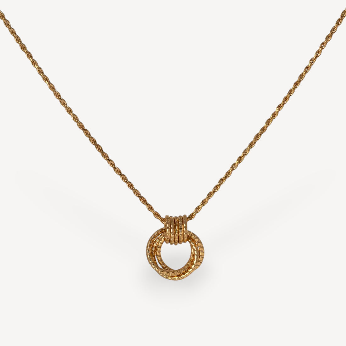 Cara Tonkin at E.C.One London Serpentine Triple Loop Pendant Gold Plated