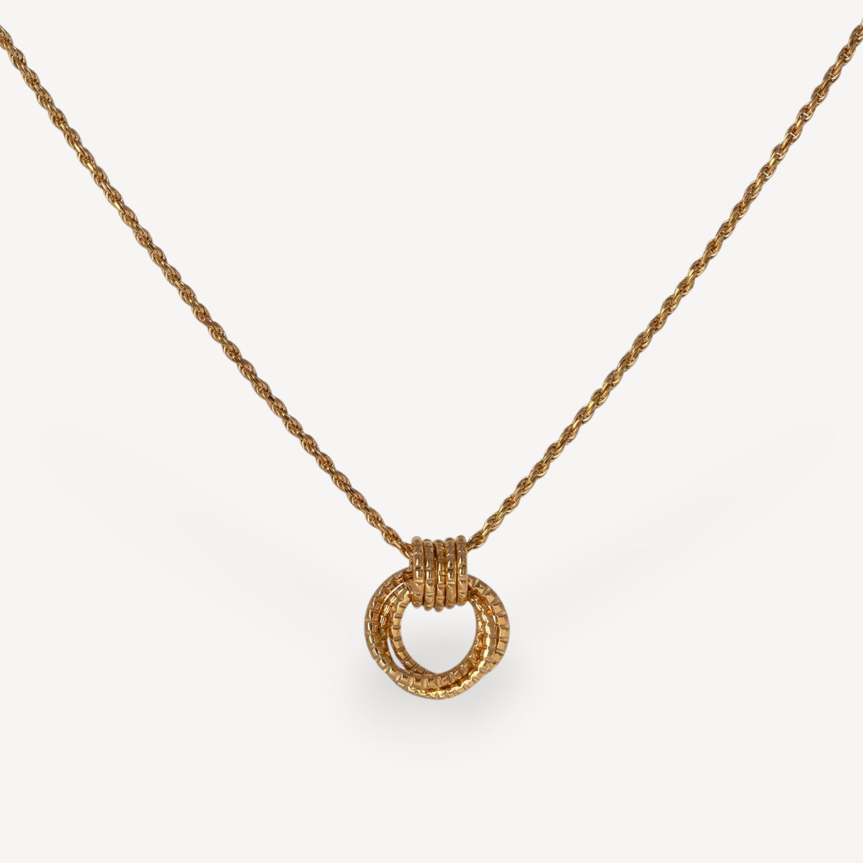 Cara Tonkin at E.C.One London Serpentine Triple Loop Pendant Gold Plated