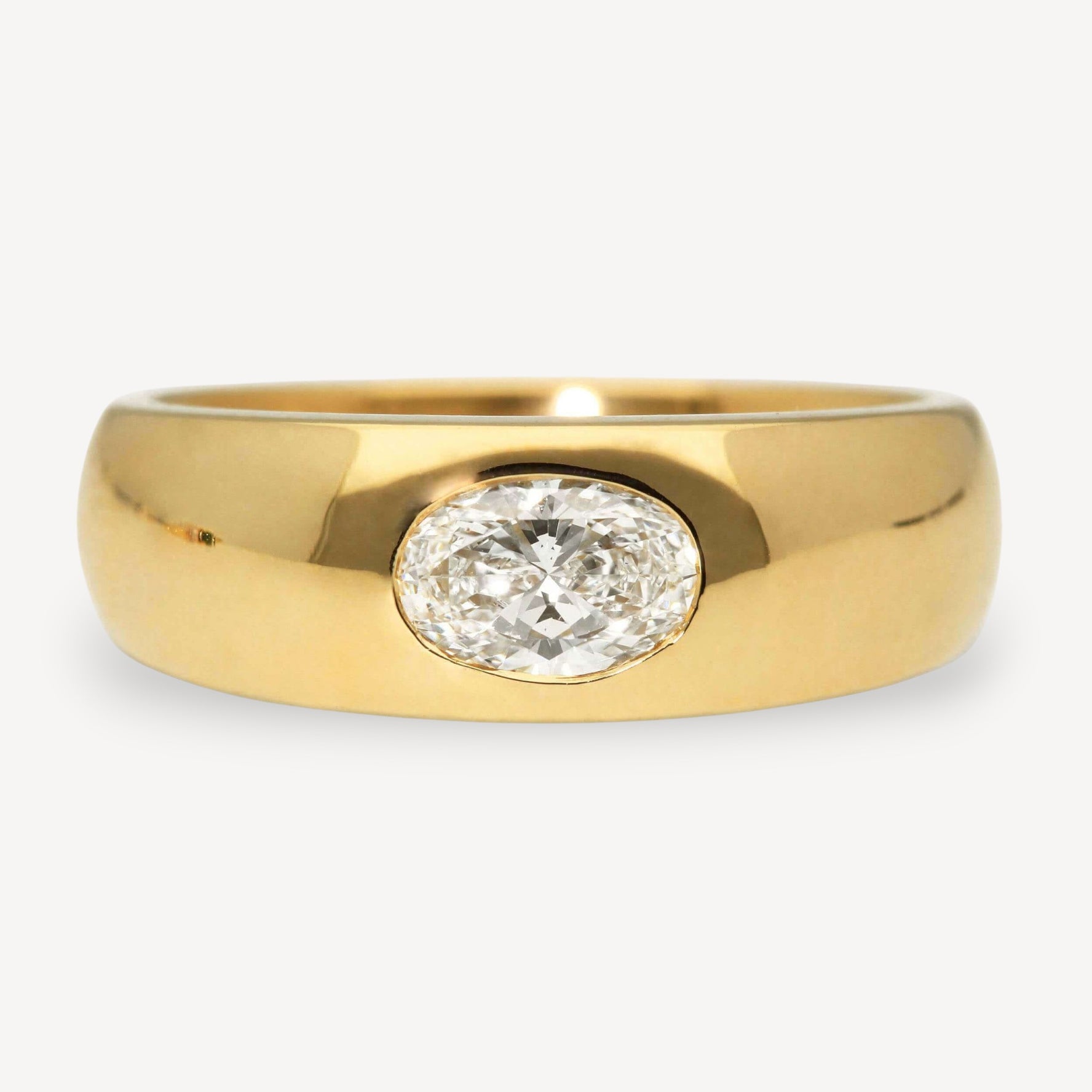 CARLEY Yellow Gold Oval Diamond Engagement Ring
