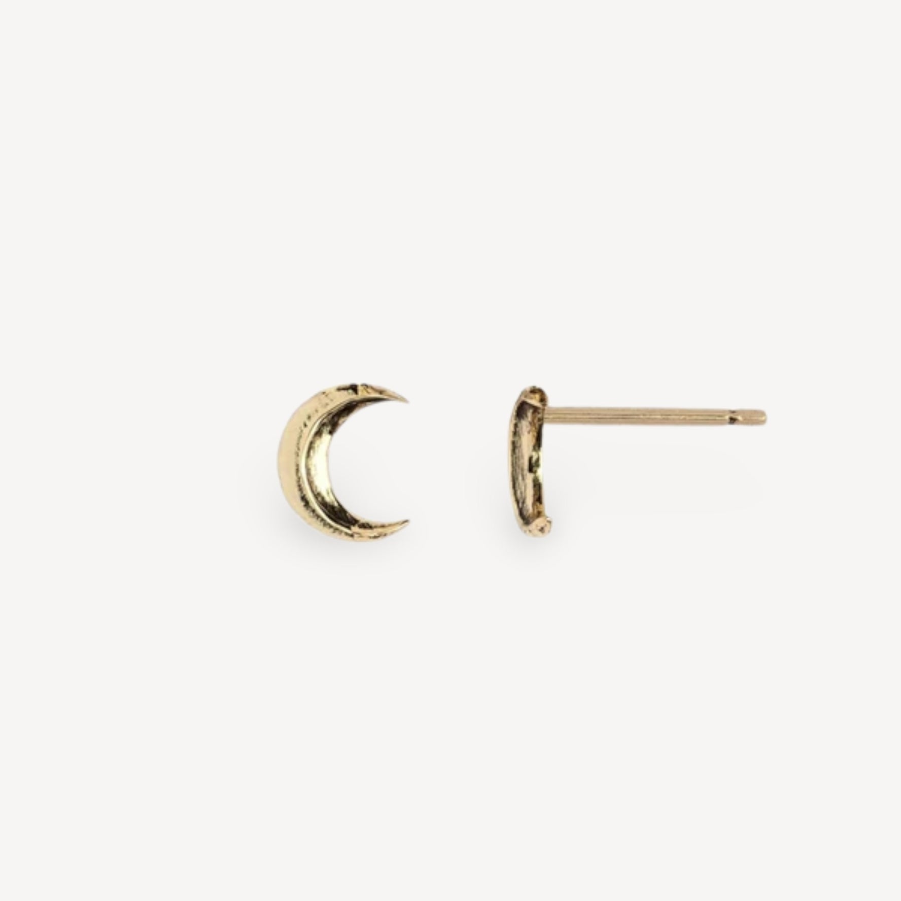 Crescent Moon Studs 14ct Gold