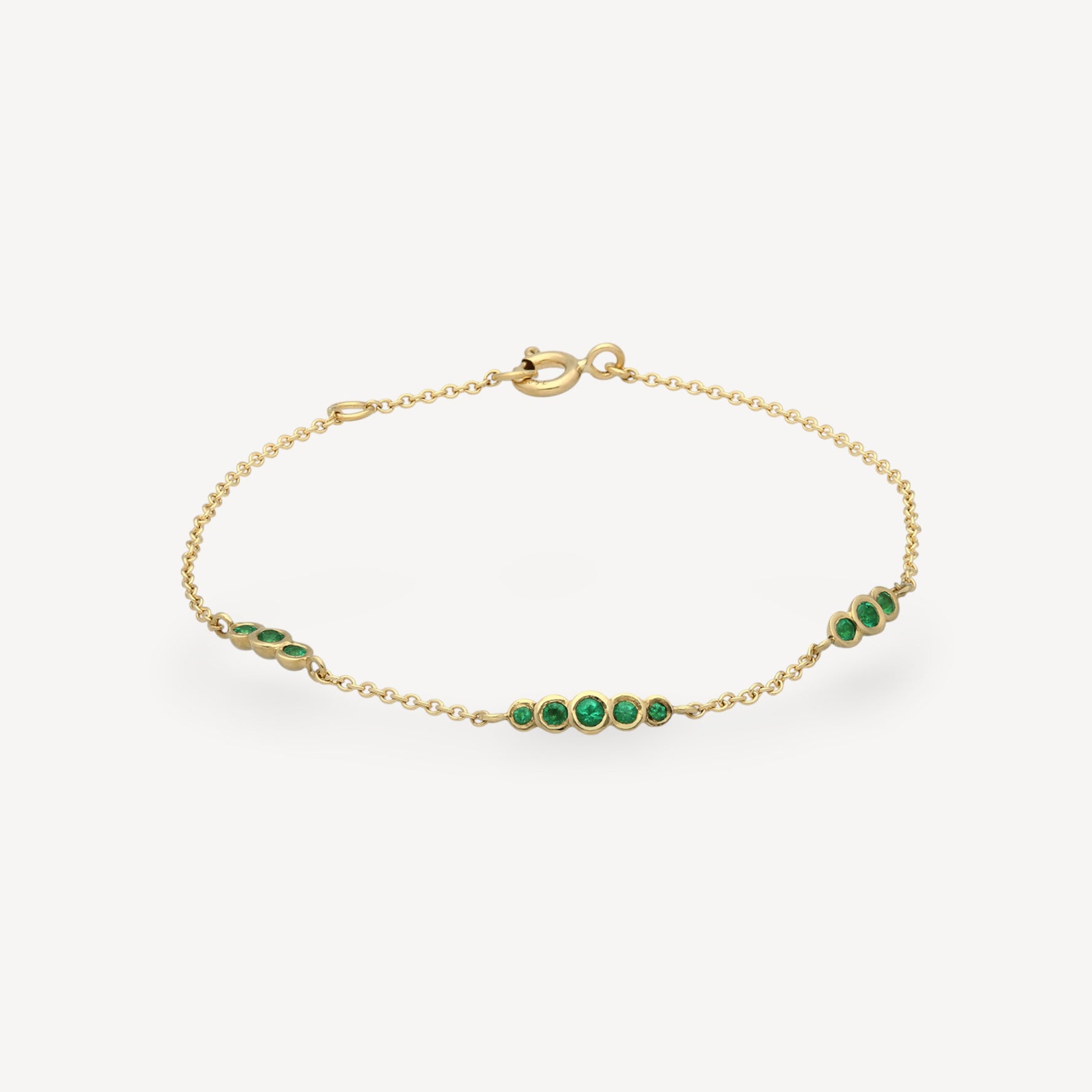 DAINTY Yellow Gold and Emerald Bracelet