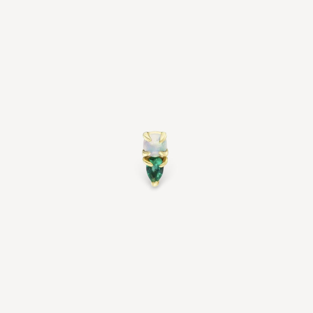 DUO Stud with Emerald and Opal SINGLE