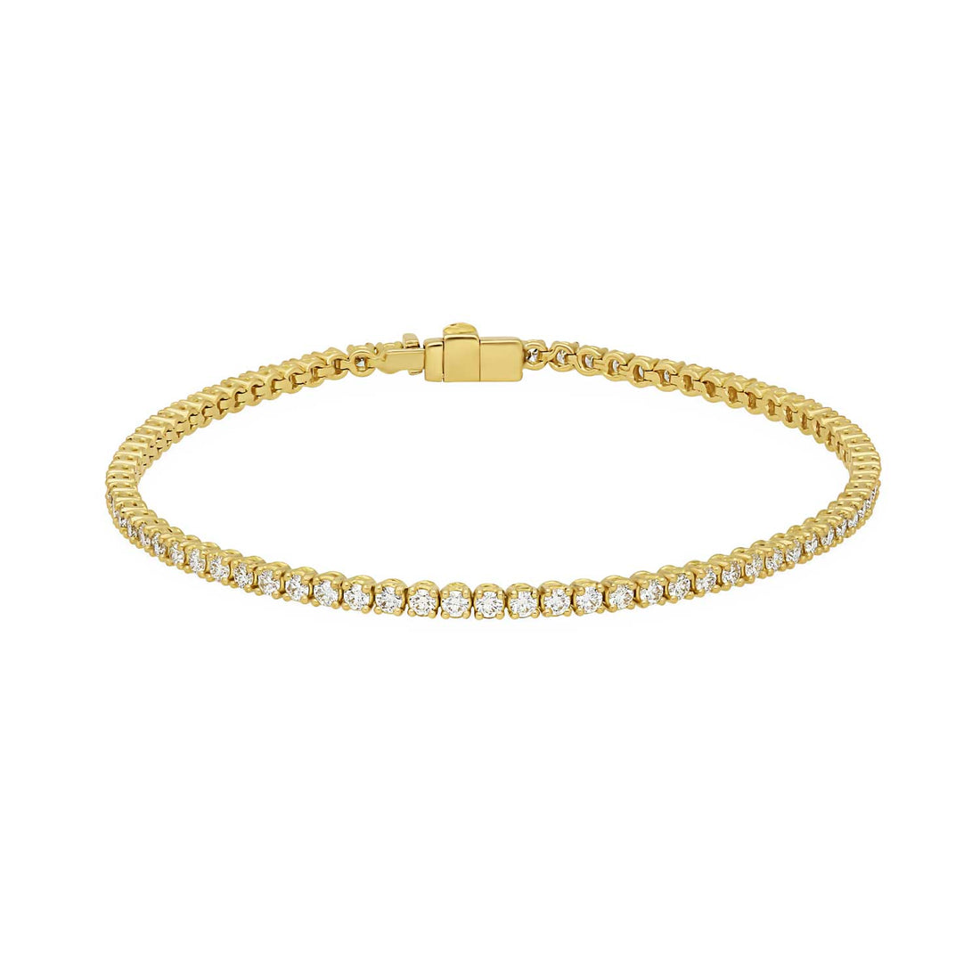 2.23ct Diamond Tennis Bracelet Yellow Gold by ethical jeweller E.C.One London in our B Corp certified workshop