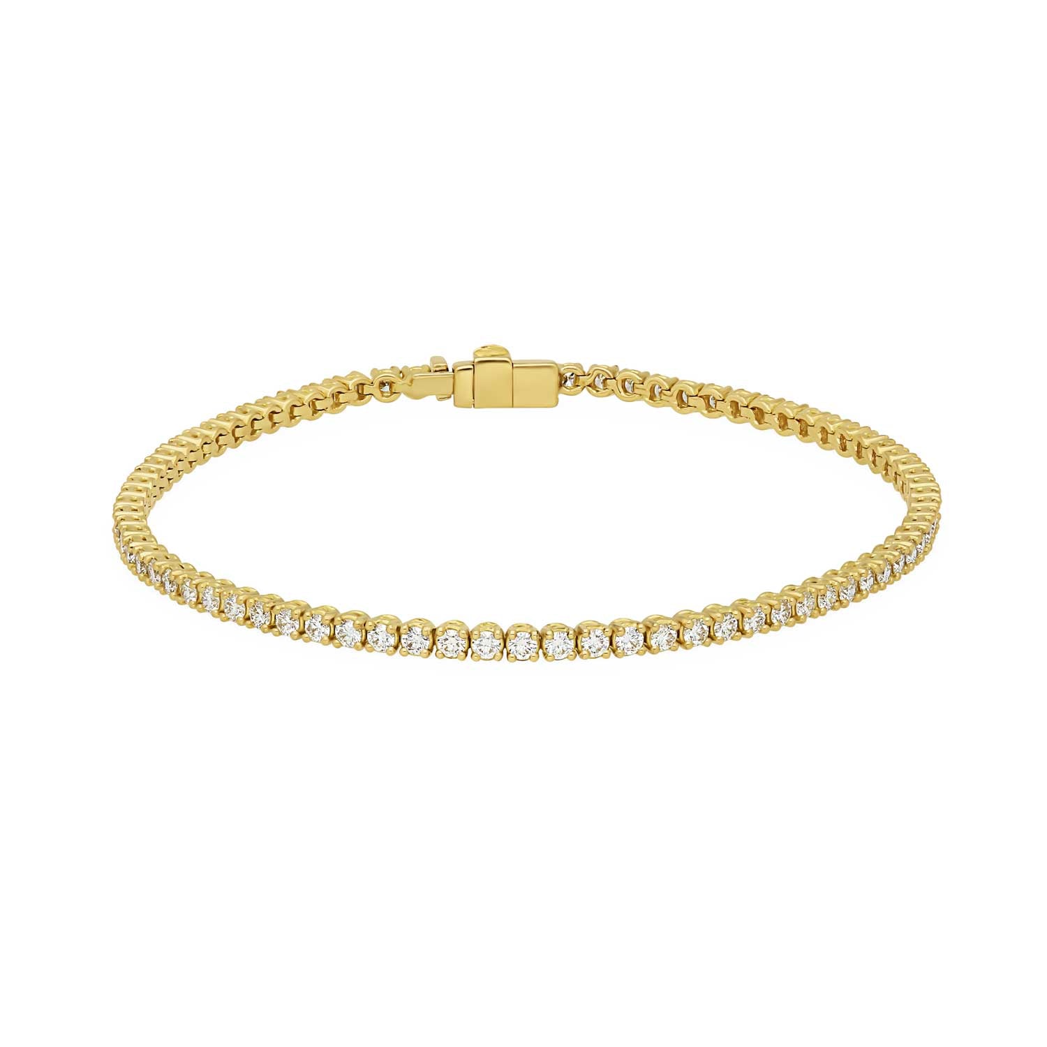 2.23ct Diamond Tennis Bracelet Yellow Gold by ethical jeweller E.C.One London in our B Corp certified workshop