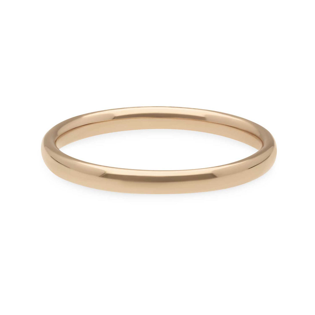 Lighter Court Wedding Band Rose Gold 2mm
