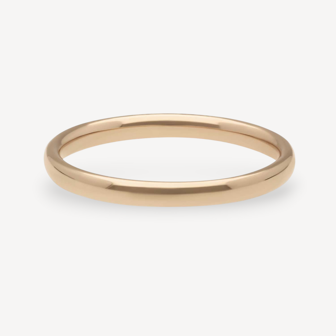 Lighter Court Wedding Band Rose Gold 2mm