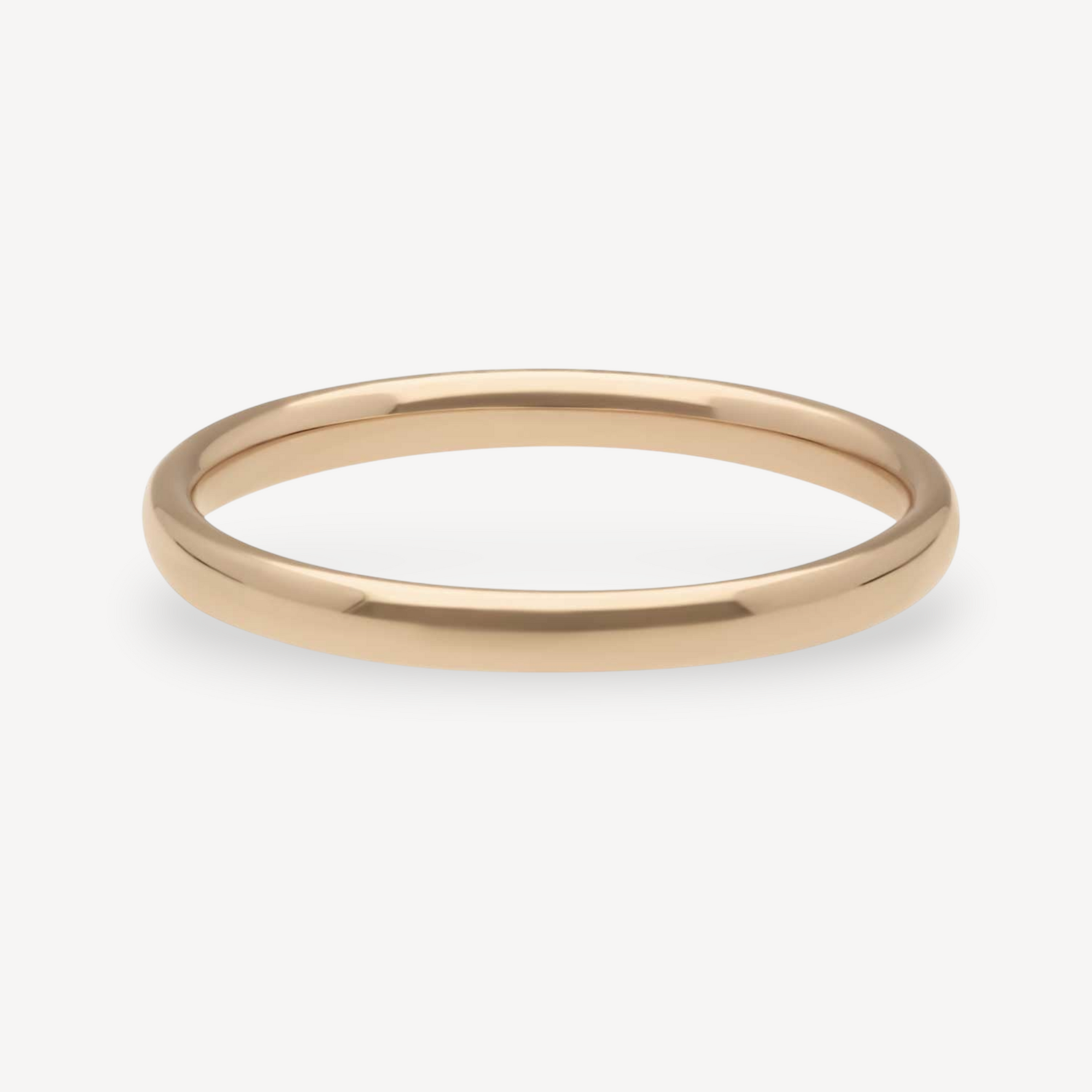 Lighter Court Wedding Band Rose Gold 2mm
