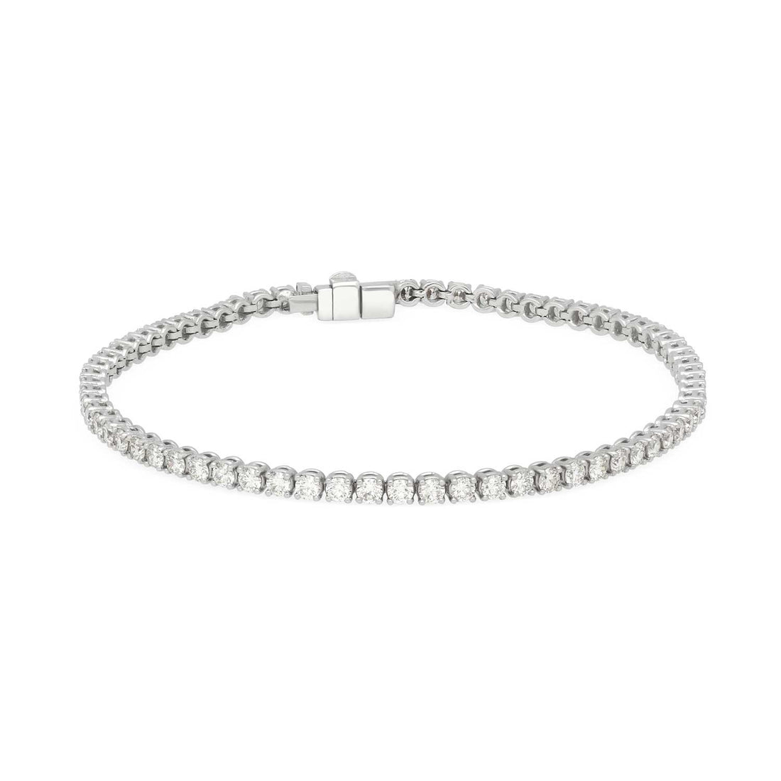 3.28ct Diamond White Gold Tennis Bracelet by ethical jeweller E.C.One London in our B Corp certified workshop