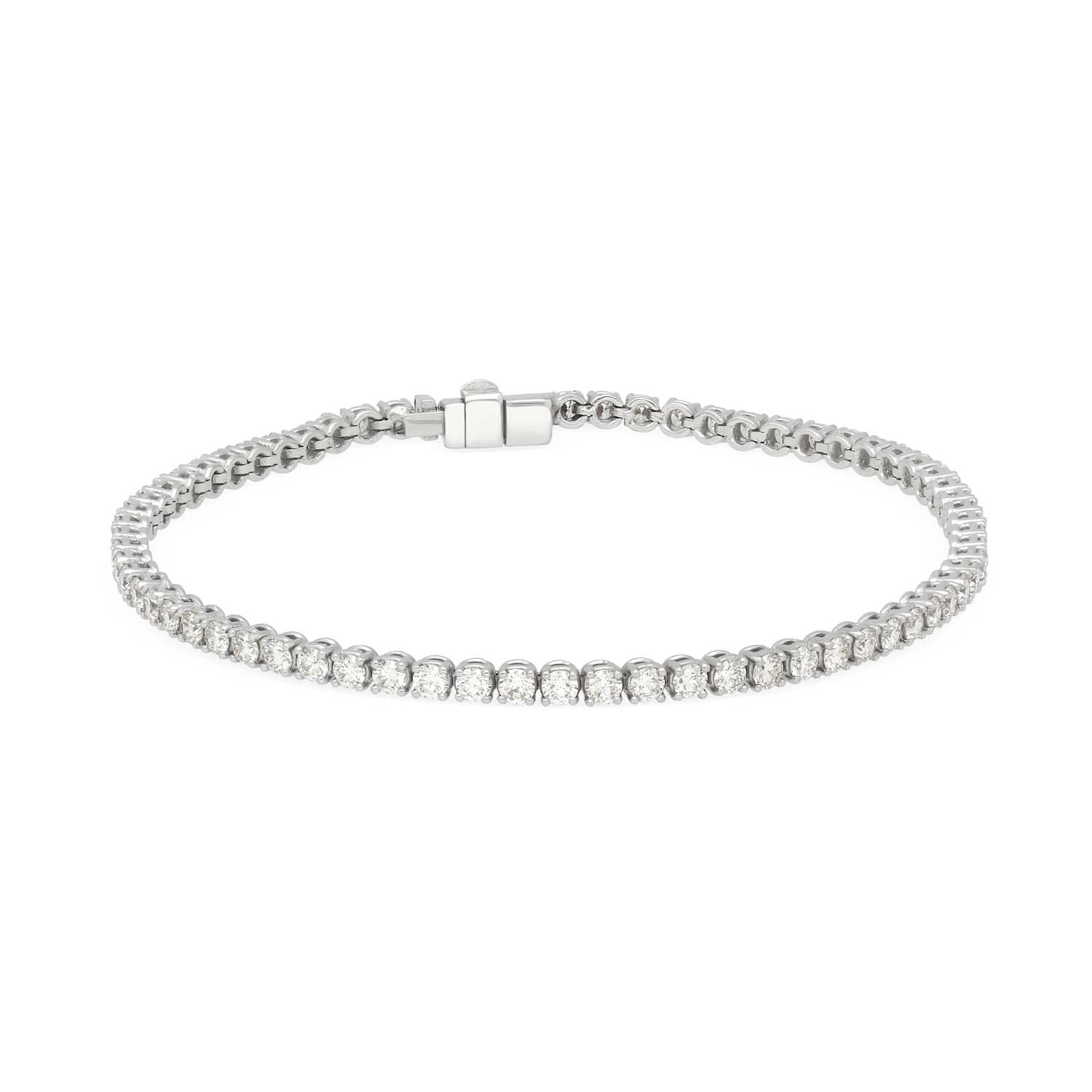 3.28ct Diamond White Gold Tennis Bracelet by ethical jeweller E.C.One London in our B Corp certified workshop