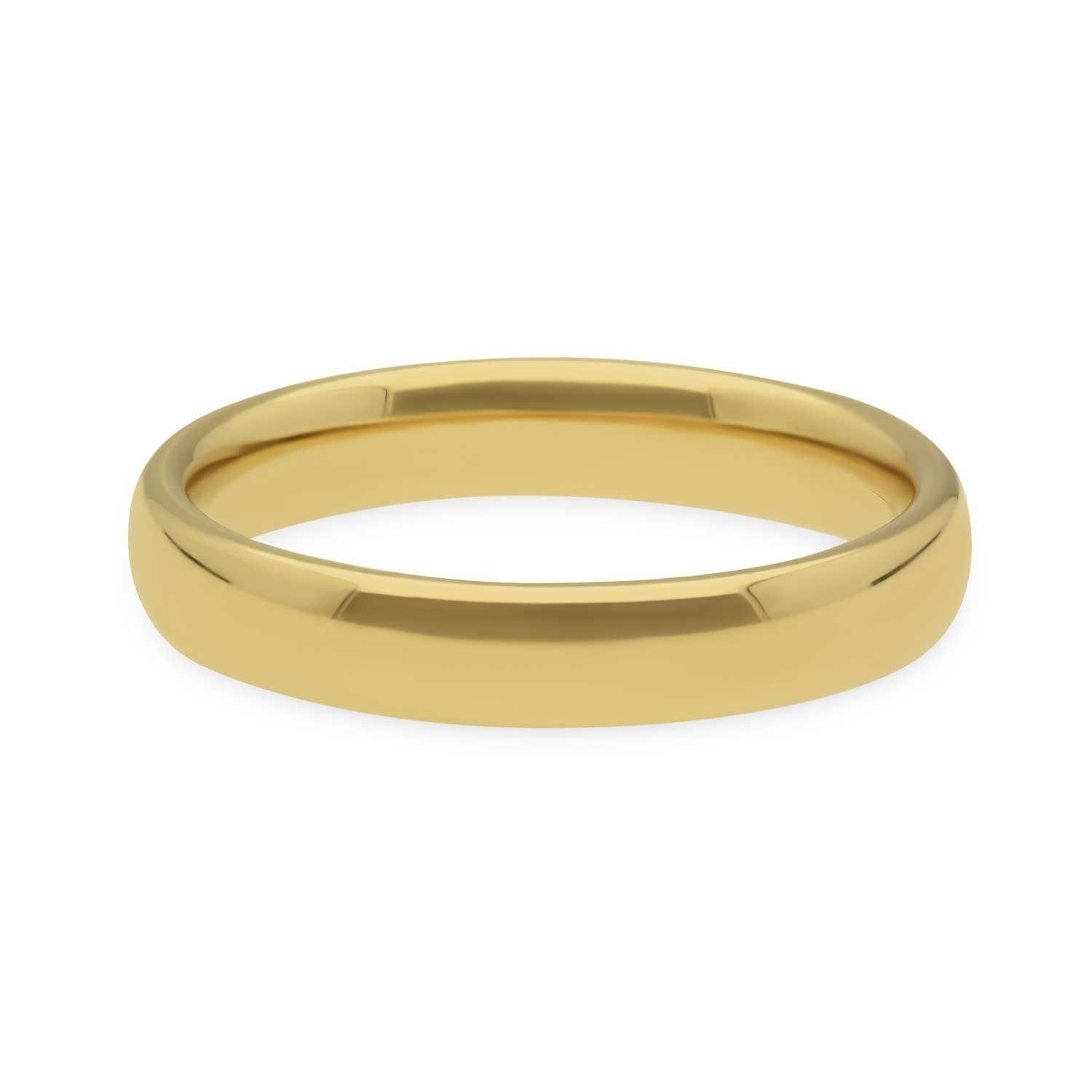 Medium Court Shaped 18ct Yellow Gold Band 4mm