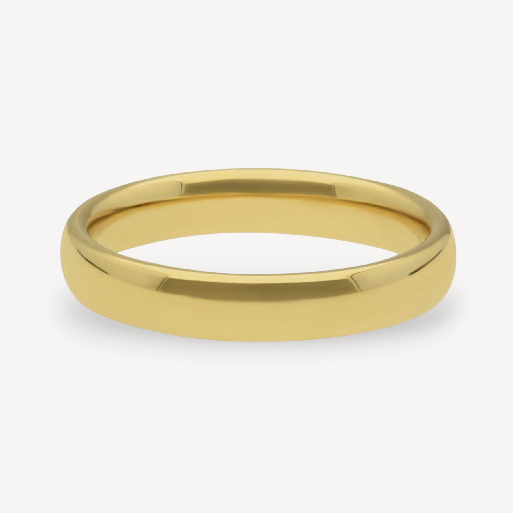 Medium Court Shaped 18ct Yellow Gold Band 4mm