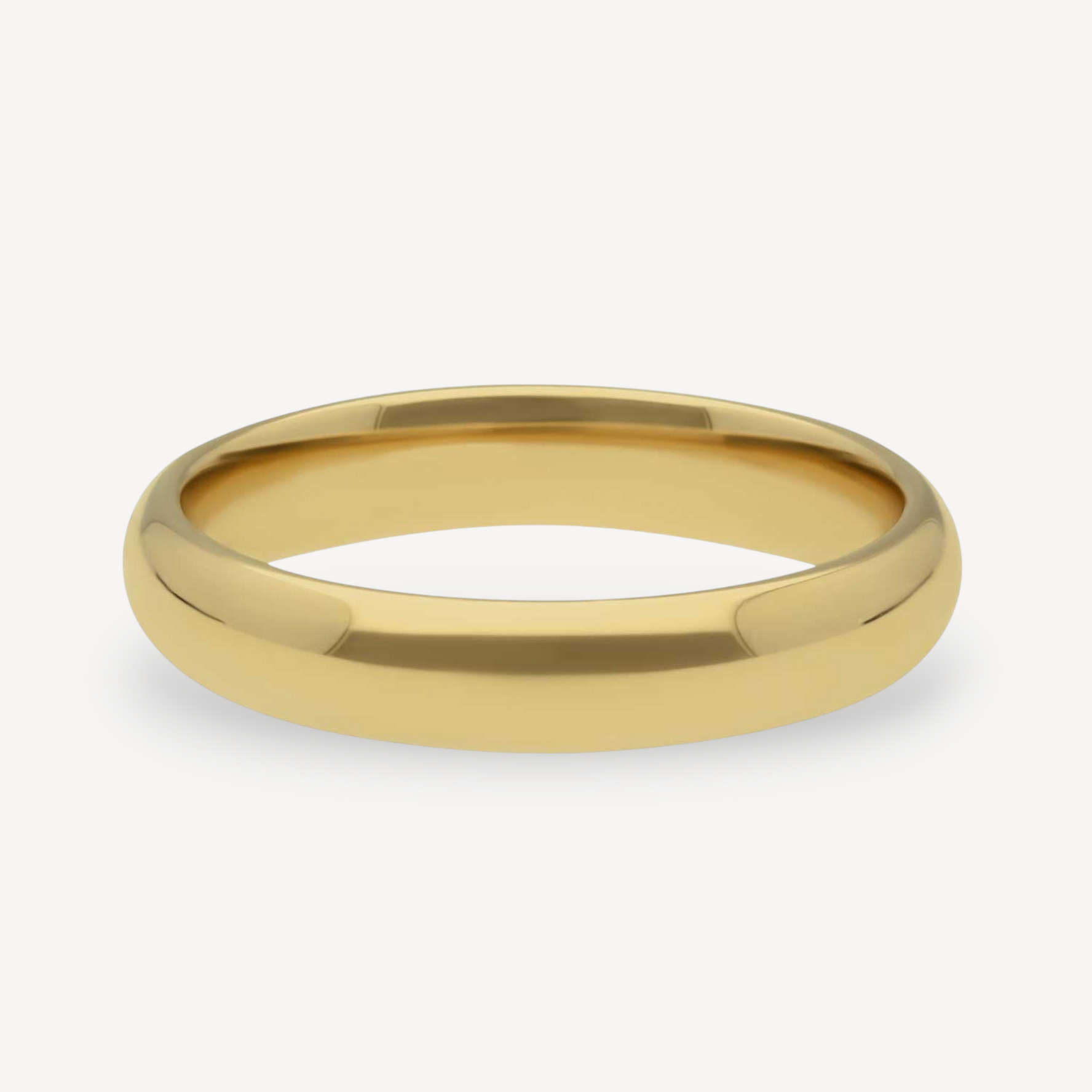 E.C.One Domed Court Wedding Band recycled Yellow Gold 4.0mm ethical B Corp Jeweller in London