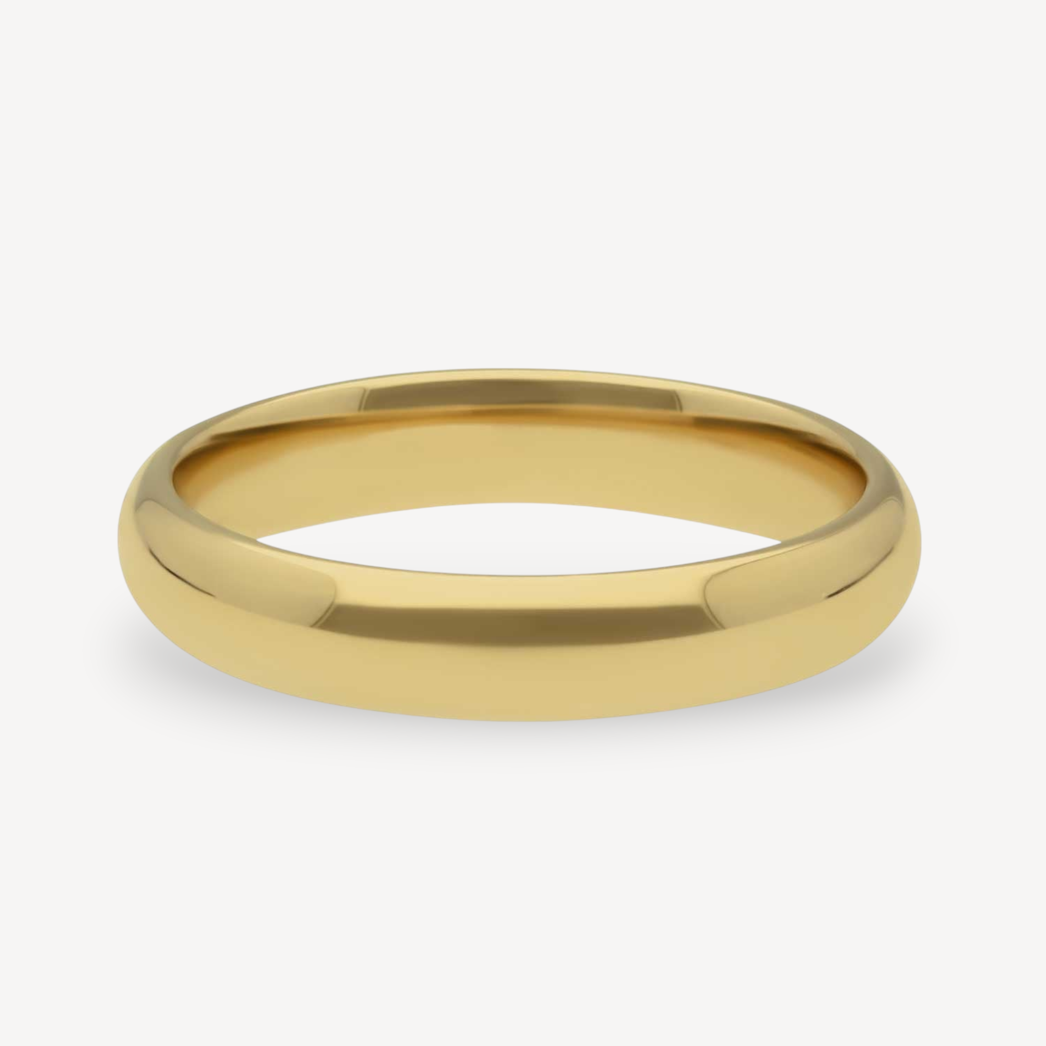 E.C.One Domed Court Wedding Band recycled Yellow Gold 4.0mm ethical B Corp Jeweller in London