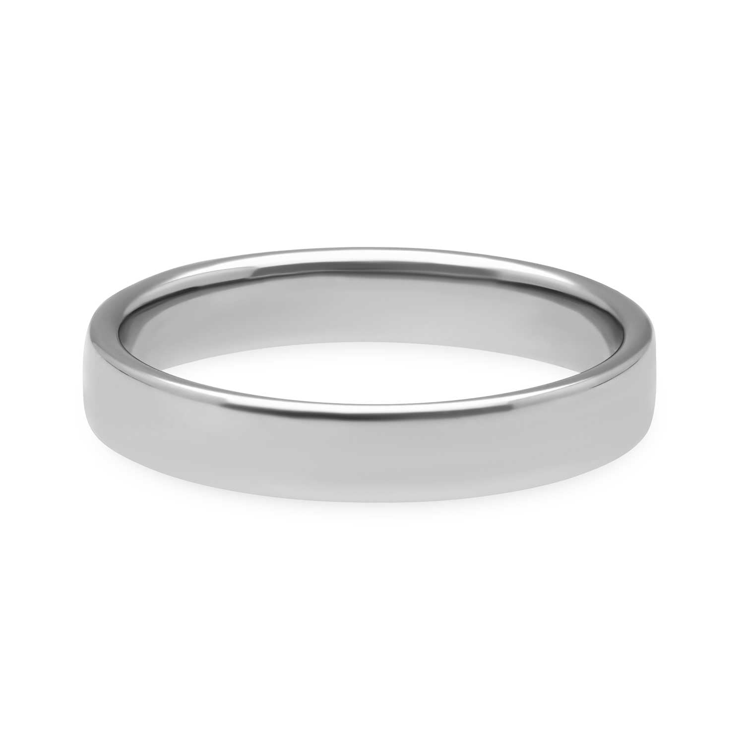 Rounded Flat Wedding Band Platinum 4.0mm