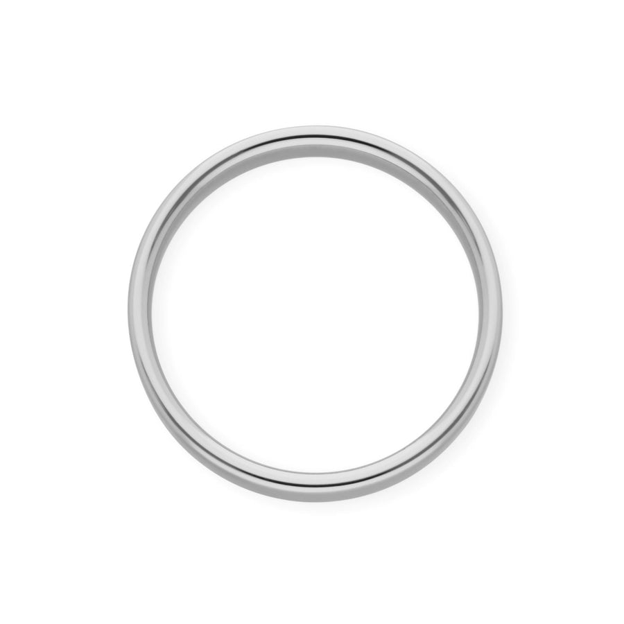 EC One Rounded Flat Court Band Platinum - 4mm wide