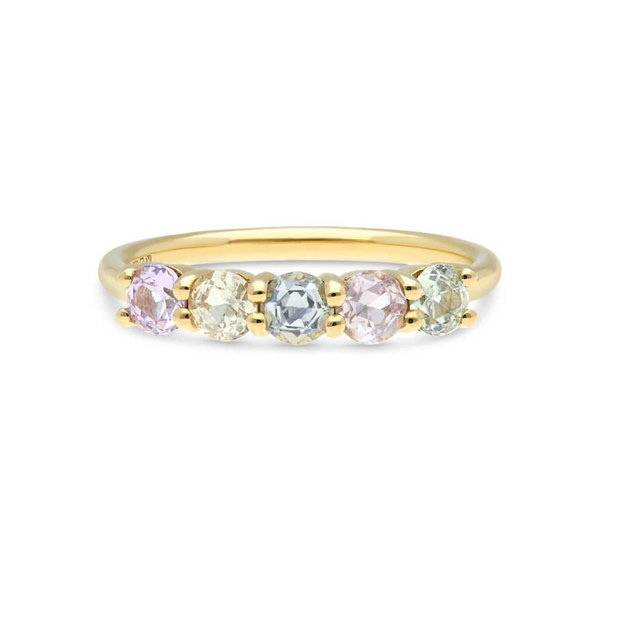EC One Pastel 5 Stone Madagascan Sapphire Ring made in our London B Corp Certified Workshop
