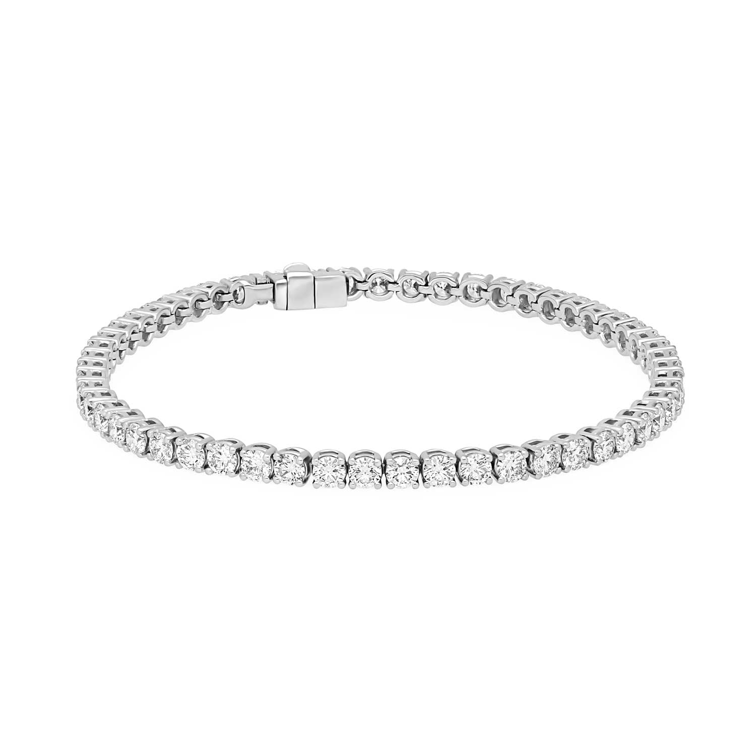 5.86ct Diamond White Gold Tennis Bracelet by ethical jeweller E.C.One London in our B Corp certified workshop