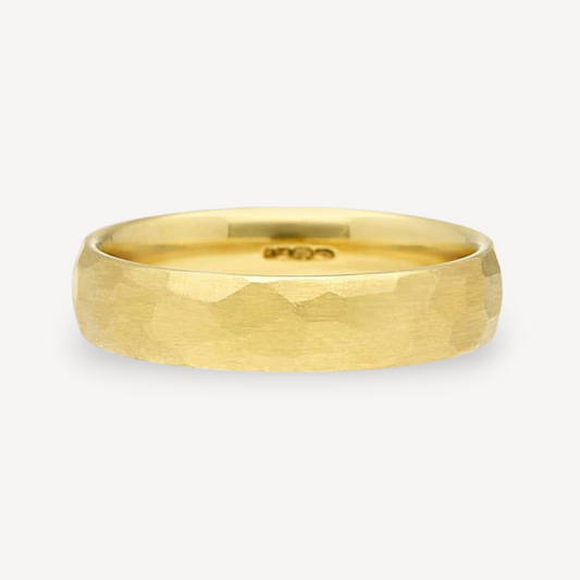EC One 5mm Lightly Faceted Wedding Ring 18ct Yellow Gold