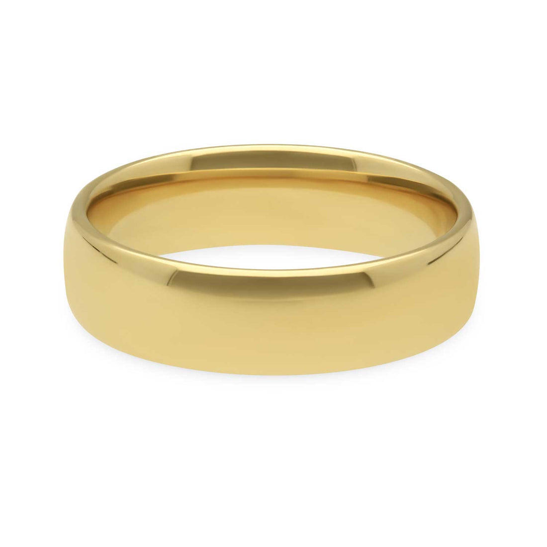Medium Court Shaped 18ct Yellow Gold Band 6mm