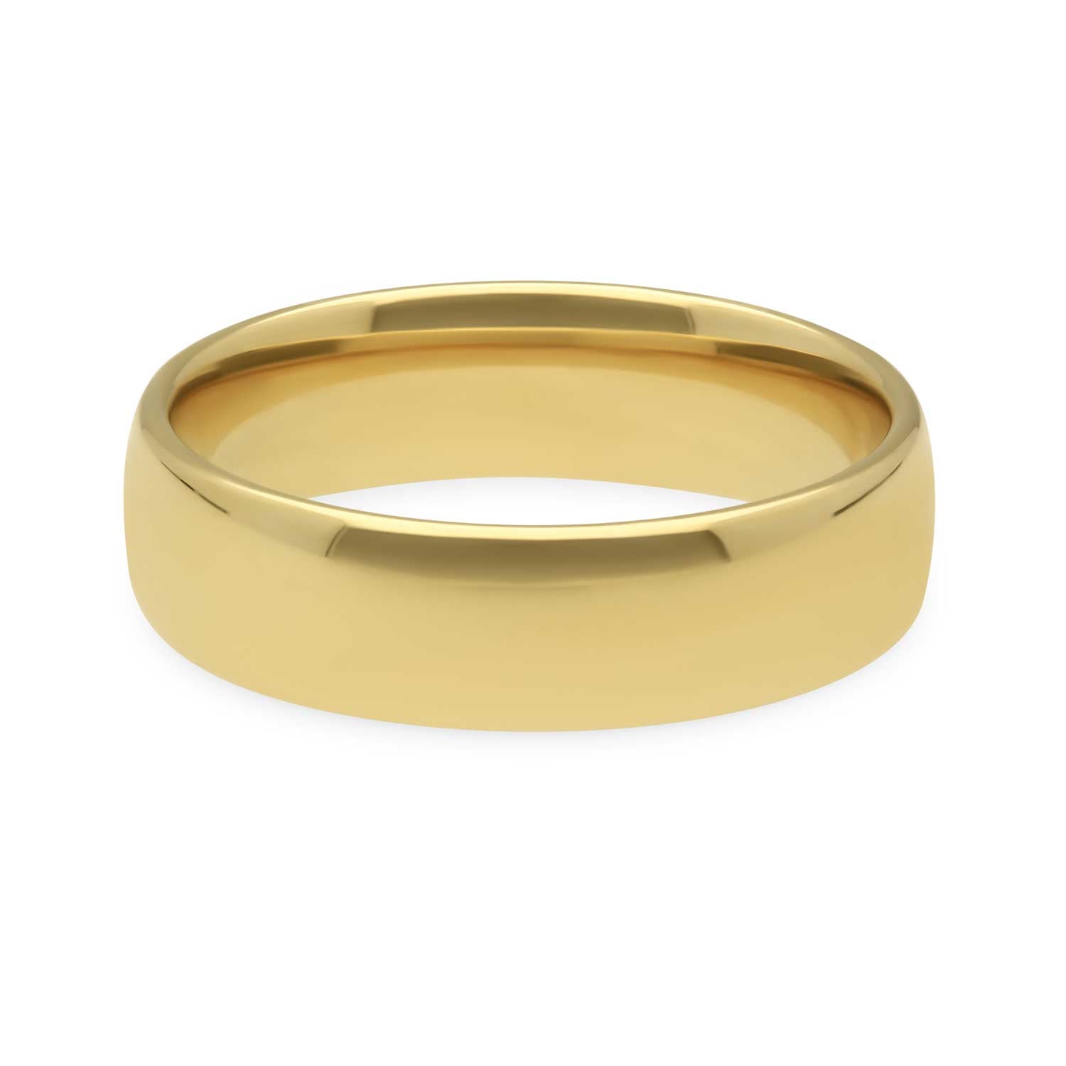 Medium Court Shaped 18ct Yellow Gold Band 6mm