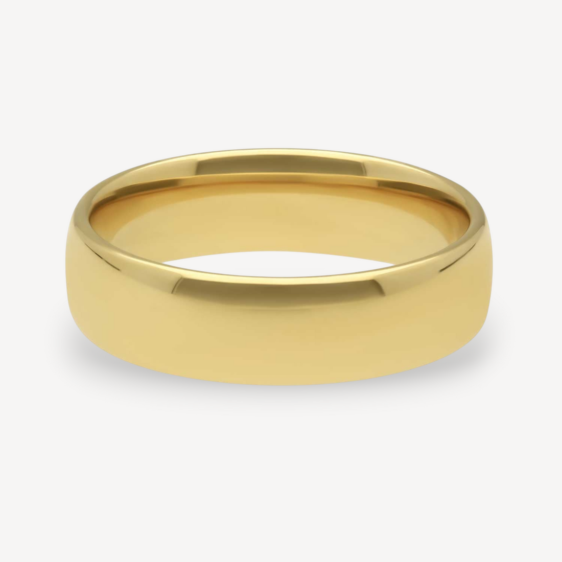 Medium Court Shaped 18ct Yellow Gold Band 6mm
