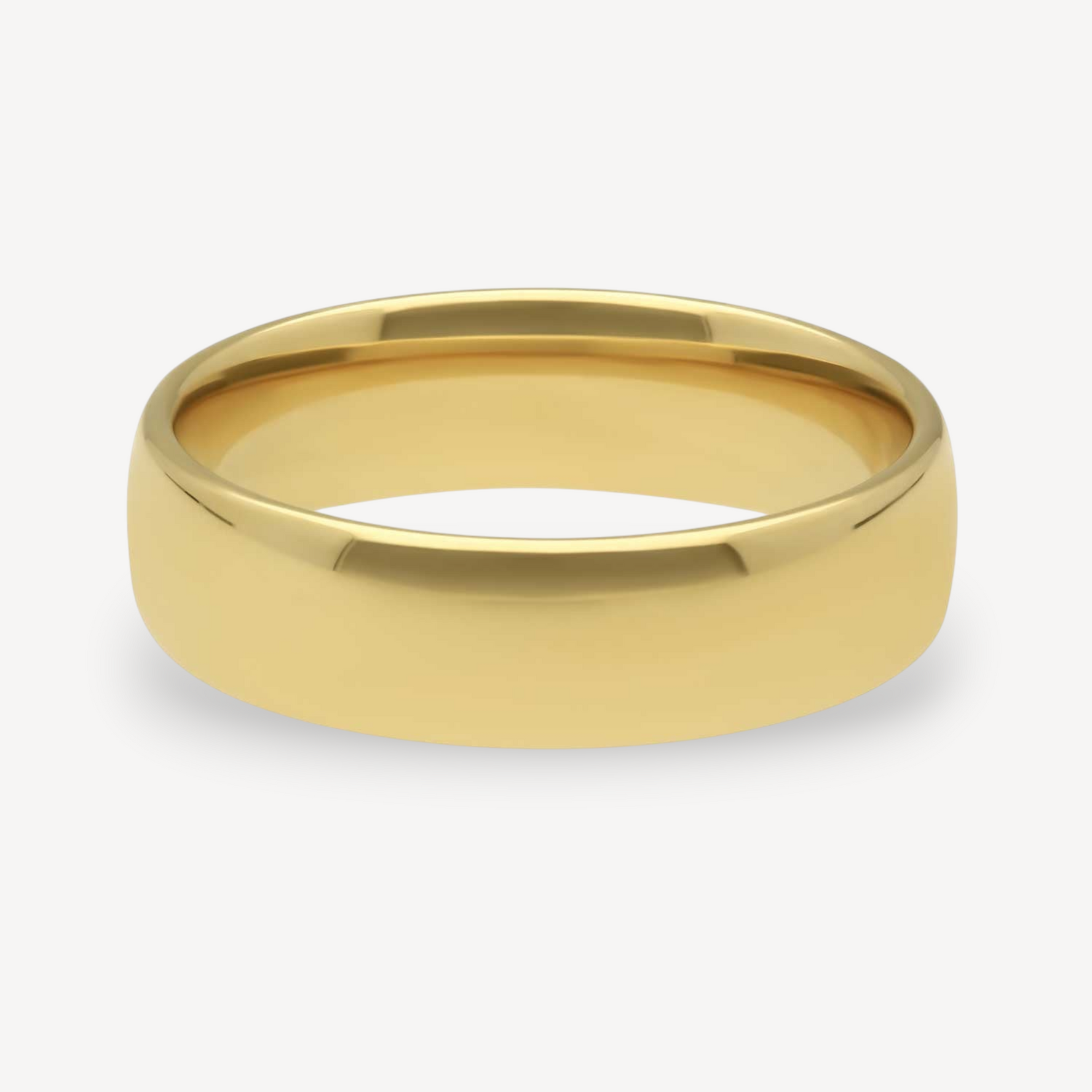 Medium Court Shaped 18ct Yellow Gold Band 6mm