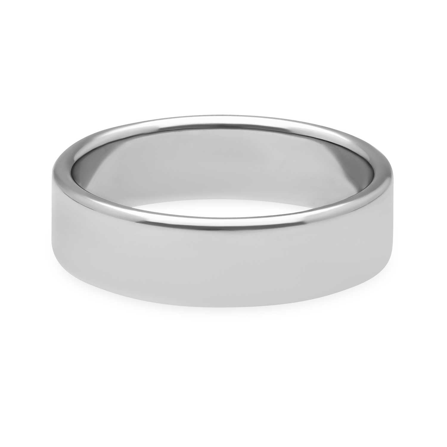 E.C.One Rounded Flat Wedding Band recycled Platinum 6.0mm