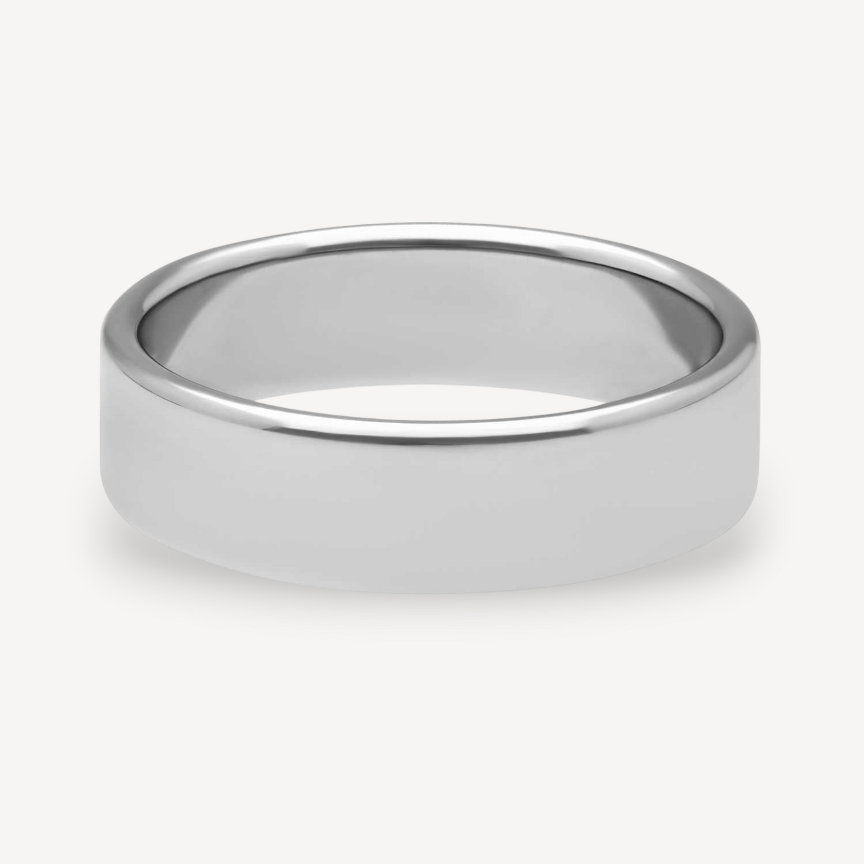 E.C.One Rounded Flat Wedding Band recycled Platinum 6.0mm