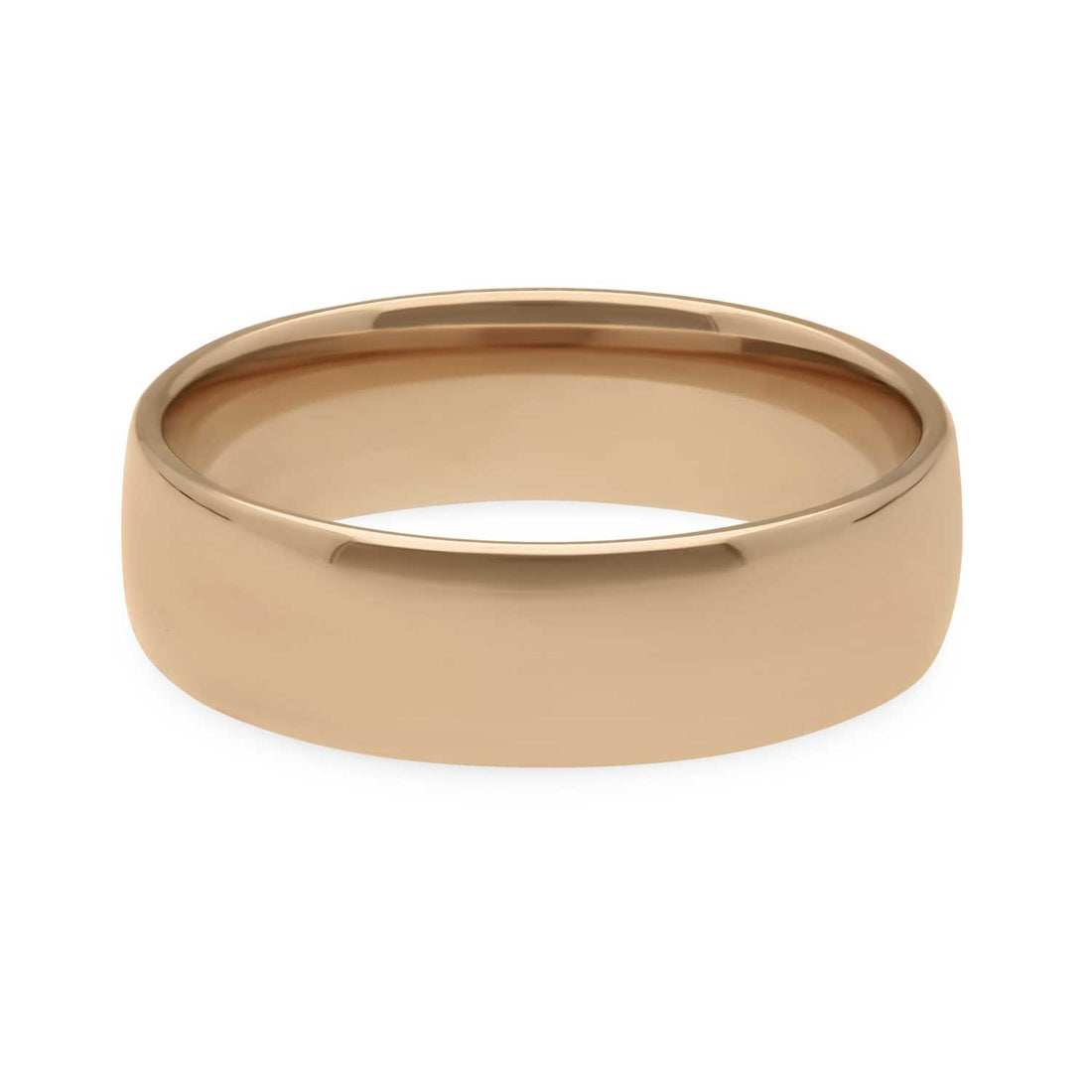 Lighter Court Wedding Band Rose Gold 6mm