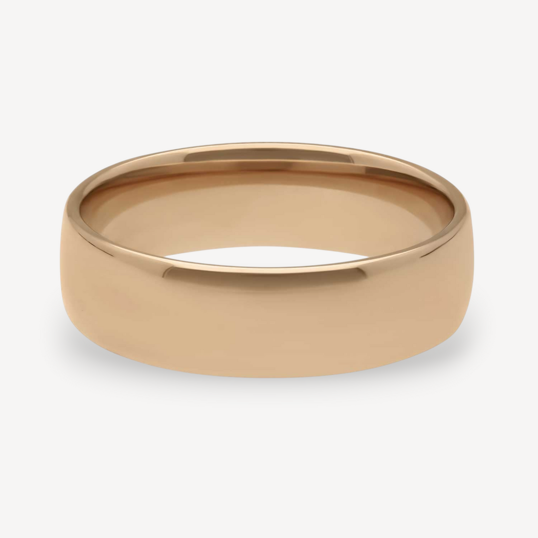 Lighter Court Wedding Band Rose Gold 6mm