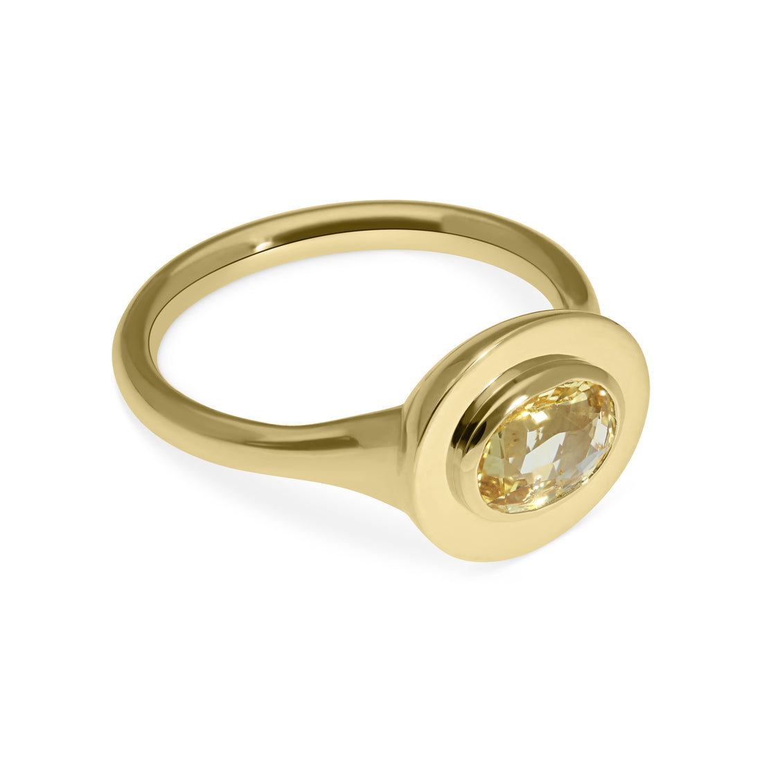 FRAME Gold Oval Yellow Sapphire Ring