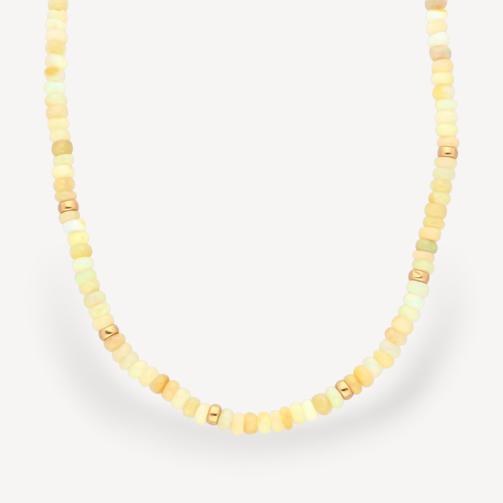 Opal Necklace with Gold Beads by ethical jeweller E.C.One London