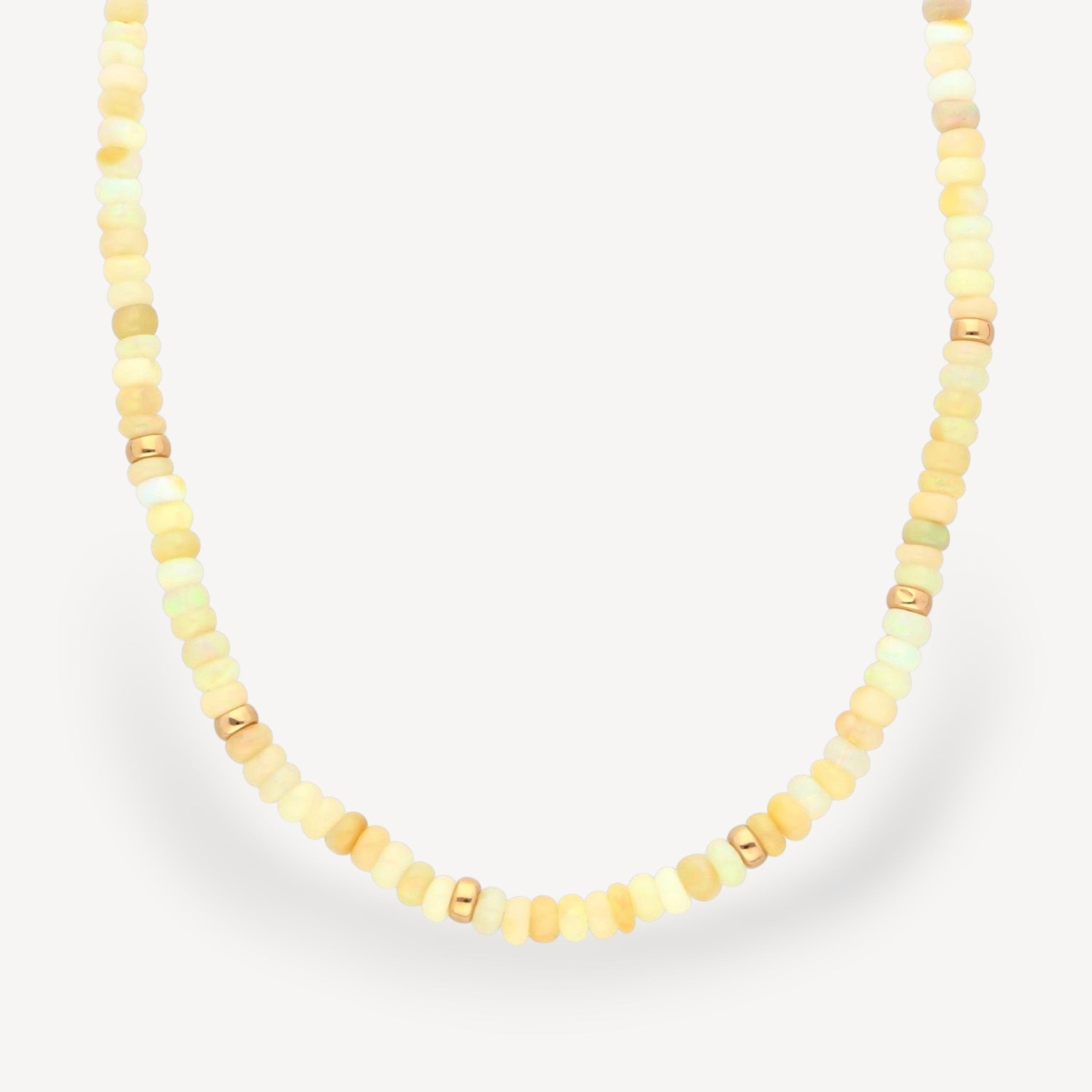 Opal Necklace with Gold Beads by ethical jeweller E.C.One London