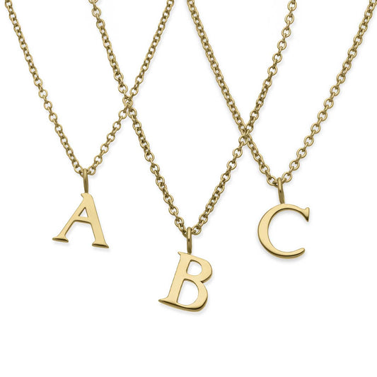 E.C.One recycled gold Letter Pendant Necklace made in our B Corp certified London workshop