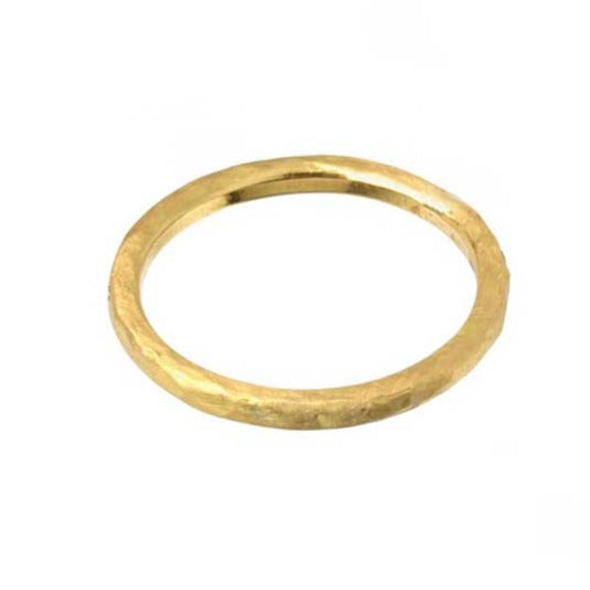 EC One ALICE Hammered recycled Yellow Gold Wedding Ring made in London