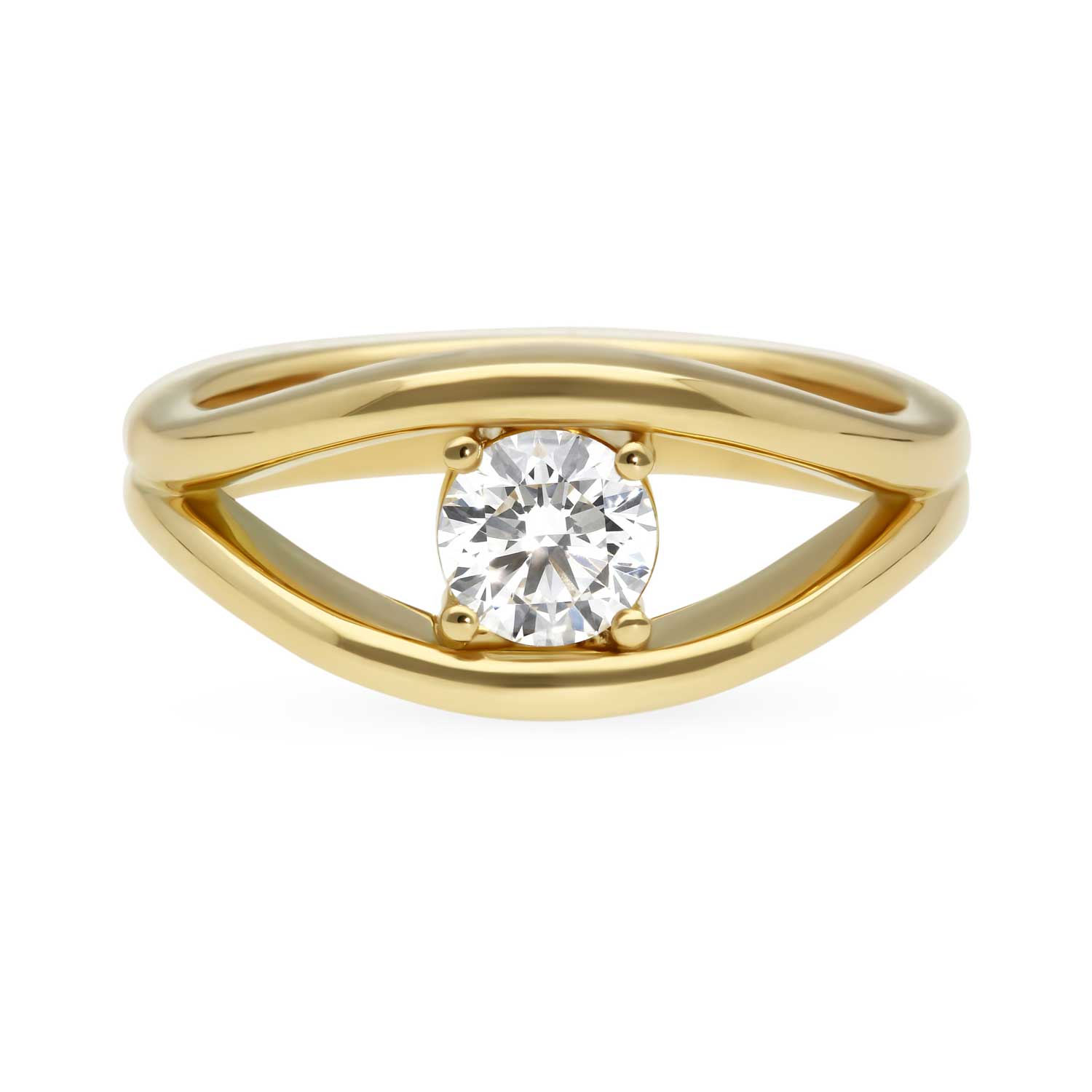 ANI Diamond Yellow Gold Solitaire Engagement Ring by ethical jeweller E.C.One made in our B Corp certified London workshop
