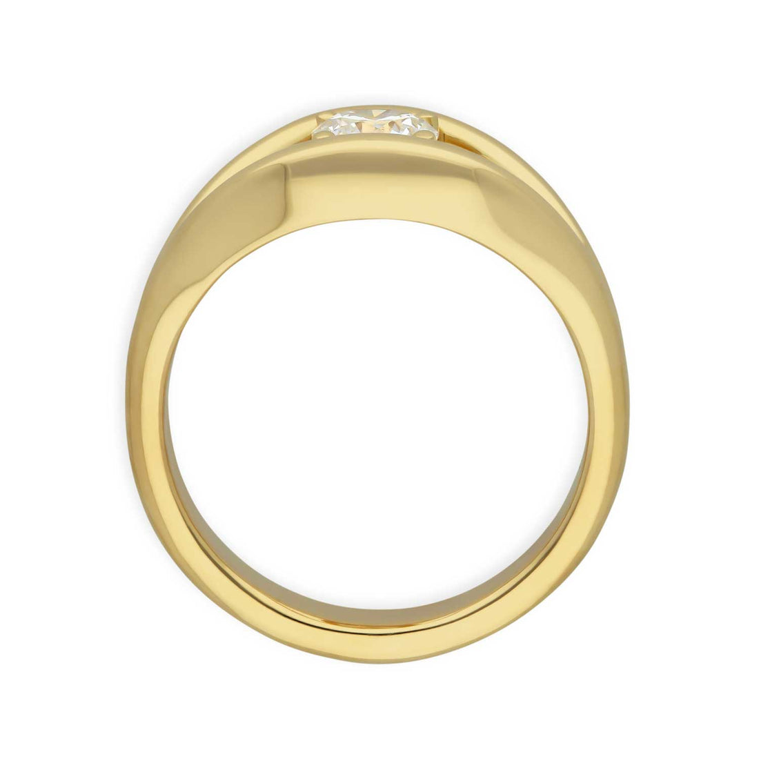 ANI Diamond Yellow Gold Solitaire Engagement Ring by ethical jeweller E.C.One made in our B Corp certified London workshop