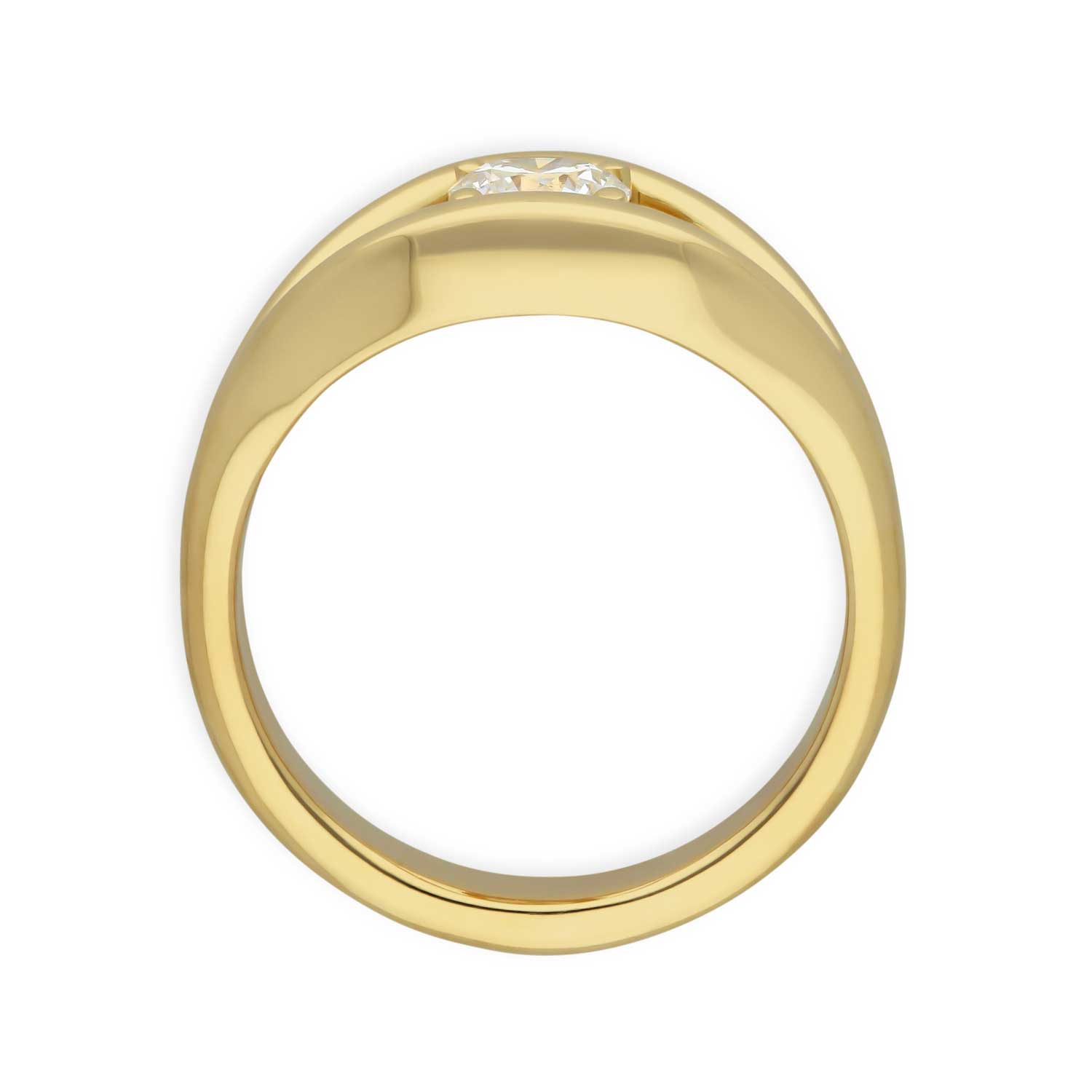 ANI Diamond Yellow Gold Solitaire Engagement Ring by ethical jeweller E.C.One made in our B Corp certified London workshop