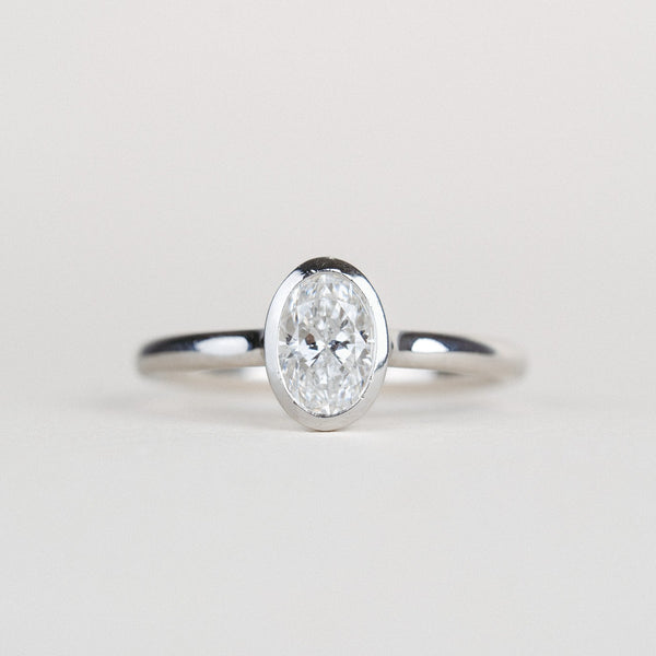 EC One| AVA Platinum Oval Diamond Engagement Ring — EC One